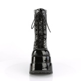 Lackleder 11,5 cm BEAR-265 emo abgestufte platform boots mit schnürung