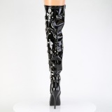 Lackleder 13,5 cm plateau overknee high heels stiefel mit ketten