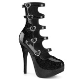 Lackleder 14,5 cm burlesque bootie plateauschuhe mit schnalle