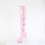 Lackleder 15 cm DELIGHT-3018 overknee lackstiefel mit schnallen rosa