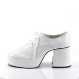 Lackleder JAZZ-02 zuhälterschuhe 70er herren pimp schuhe disco weiss