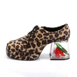 Leopard PIMP-02 herren zuhälterschuhe mit goldfisch aquarium absatz