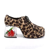 Leopard PIMP-02 herren zuhälterschuhe mit goldfisch aquarium absatz