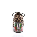 Leopard PIMP-02 mens pimp shoes lace-up with goldfish aquarium heel