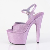 Lila 18 cm ADORE-709GP glitter plateau high heels sandaletten