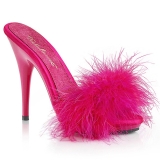 Pink 13 cm POISE-501F Marabou Feathers Mules Shoes