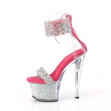 Pink 18 cm SKY-327RSI pleaser high heels mit strass knöchelmanschette