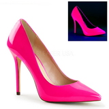 Pink Neon 13 cm AMUSE-20 pointed toe stiletto pumps