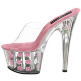 Pink Transparent 18 cm ADORE-701FL Plateau High Mules