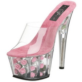 Pink Transparent 18 cm ADORE-701FL Plateau High Mules