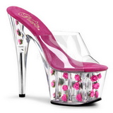 Pink Transparent 18 cm ADORE-701FL Platform High Mules