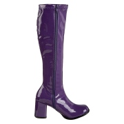 Purple patent boots 7,5 cm GOGO-300 High Heeled Womens Boots for Men