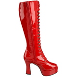 Red Shiny 13 cm ELECTRA-2020 High Heeled Womens Boots for Men