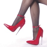 Red patent women 16 cm pointed toe metal heeled stiletto pumps