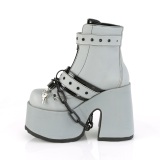 Reflective 13 cm CAMEL-205 emo chunky platform boots gray