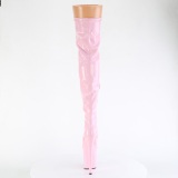 Rosa 20 cm FLAMINGO-3000HWR Hologramm poledance overkneestiefel