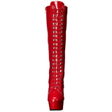 Rot Lack 15,5 cm DELIGHT-2023 Plateau Stiefel Damen