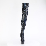 Schwarz 15 cm DELIGHT-3000HWR Hologramm poledance overkneestiefel