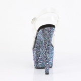 Schwarz 18 cm BEJEWELED-708MS pole dance high heels schuhe strass plateau