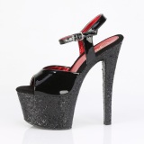 Schwarz 18 cm SKY-309 glitter plateau high heels sandaletten