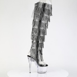 Schwarz 18 cm pole dance exotic overkneestiefel mit strass fransen