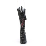 Schwarze 9,5 cm GLAM-243 DemoniaCult schnürstiefel high heels