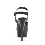 Schwarze high heels 15 cm DELIGHT stretchmaterial plateau high heels