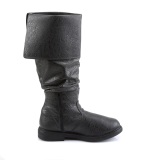 Schwarze robinhood herrenstiefel cosplay renaissance halloween stiefel