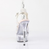 Silber 15 cm DELIGHT-N transparent plateau high heels mit strass steinen