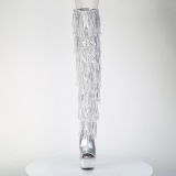 Silber 15 cm pole dance exotic overkneestiefel mit strass fransen