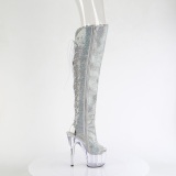 Strass ADORE 18 cm open toe overknee stiefel mit schnürung high heels