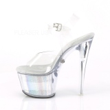 Transparent 18 cm FLASH-708CH poledance sandaletten schuhe mit LED plateau