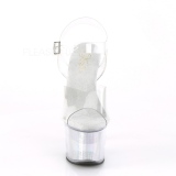 Transparent 18 cm FLASH-708CH poledance sandaletten schuhe mit LED plateau