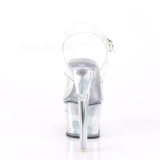 Transparent 18 cm FLASH-708CH poledance sandaletten schuhe mit LED plateau