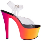 Transparent 18 cm RAINBOW-308UV High Heeled Sandal Neon Platform