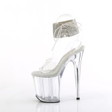 Transparent 20 cm FLAMINGO-2RS pleaser high heels with ankle straps