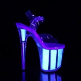 Transparent 20 cm FLAMINGO-808UVG glitter platform high heels shoes