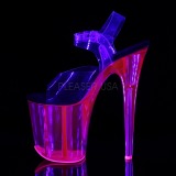 Transparent 20 cm FLAMINGO-808UVT High Heeled Sandal Neon Platform