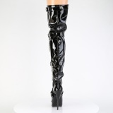 Varnished patent boots 15 cm pointed toe stiletto overknee boots