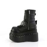 Vegan 11,5 cm BEAR-150 emo wedge plateauboots mit schnalle