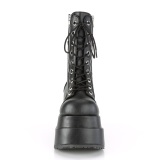 Vegan 11,5 cm BEAR-265 emo abgestufte platform boots mit schnürung