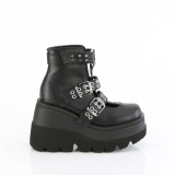 Vegan 11,5 cm SHAKER-62 DemoniaCult wedge plateauboots schwarz