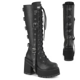 Vegan 12 cm ASSAULT-218 damen stiefel mit stollensohle und plateau in schwarz