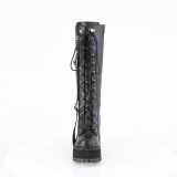 Vegan 12 cm ASSAULT-218 damen stiefel mit stollensohle und plateau in schwarz