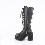 Vegan 12 cm ASSAULT-218 damen stiefel mit stollensohle und plateau in schwarz