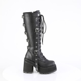 Vegan 12 cm ASSAULT-218 damen stiefel mit stollensohle und plateau in schwarz