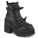 Vegan 12 cm ASSAULT-72 damen ankle boots mit stollensohle und plateau in schwarz