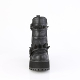 Vegan 12 cm ASSAULT-72 damen ankle boots mit stollensohle und plateau in schwarz