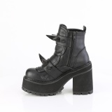 Vegan 12 cm ASSAULT-72 damen ankle boots mit stollensohle und plateau in schwarz