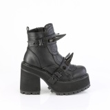 Vegan 12 cm ASSAULT-72 damen ankle boots mit stollensohle und plateau in schwarz